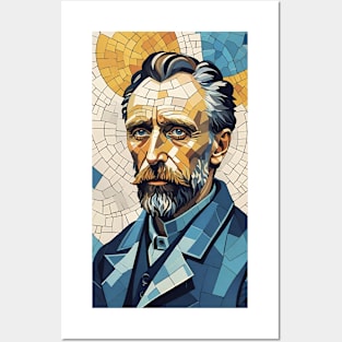 Starry Night Mosaic: Van Gogh Inspired Portrait Posters and Art